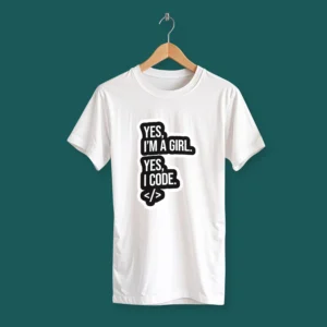 تیشرت Yes am a girl yes i coding